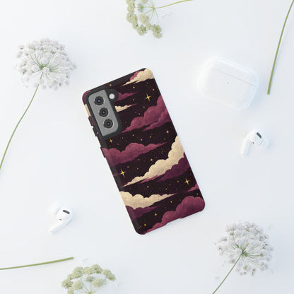Illustrated Plum Clouds & Stars Phone Case