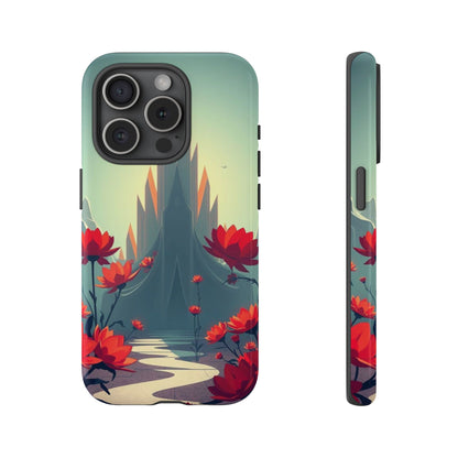 iPhone 15 Pro / Glossy Phone Case - Gothic Alien Garden Design Phone Case