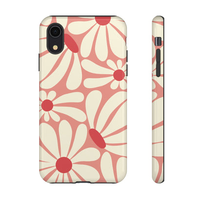 iPhone XR / Glossy Phone Case - ’Retro Pink Daisy Pattern’ Phone Case