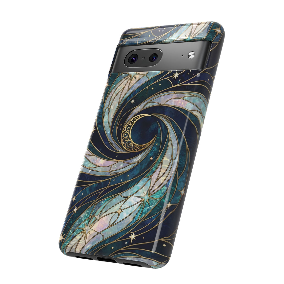 Elegant Navy & Teal Celestial Swirl Phone Case