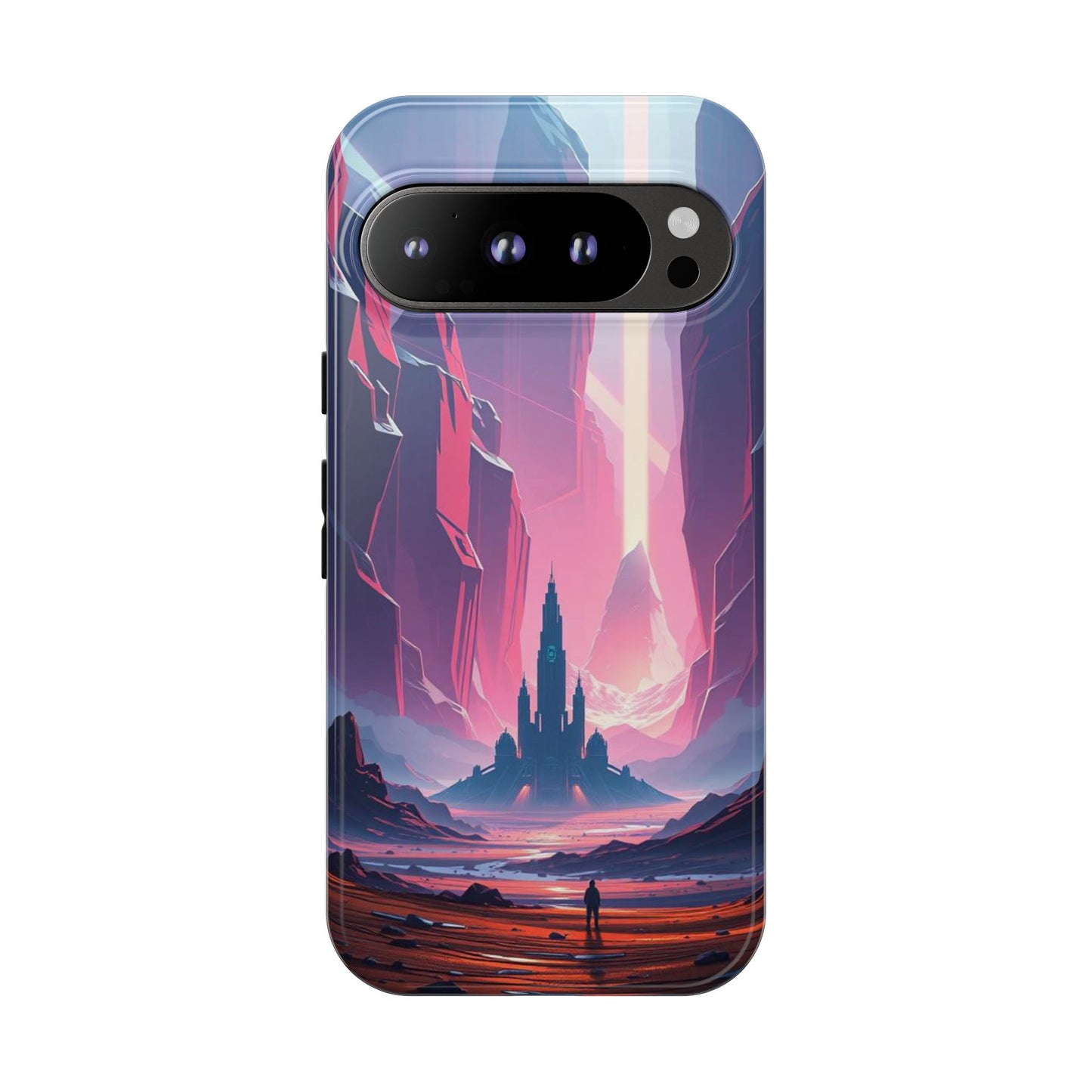 Google Pixel 9 Pro / Glossy Phone Case - Alien Fortress Design Phone Case