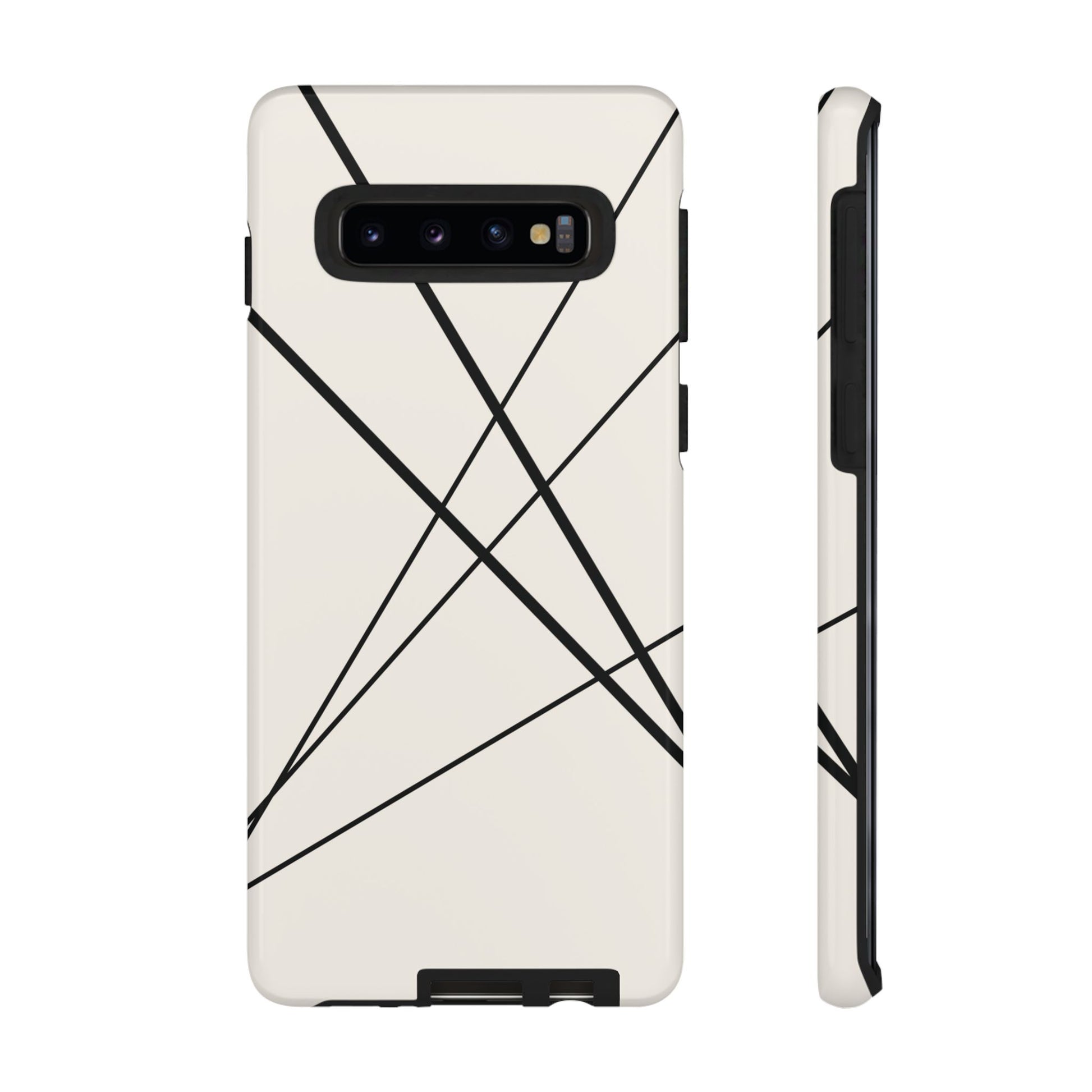 Phone Case - Abstract White with Black Lines Phone Case