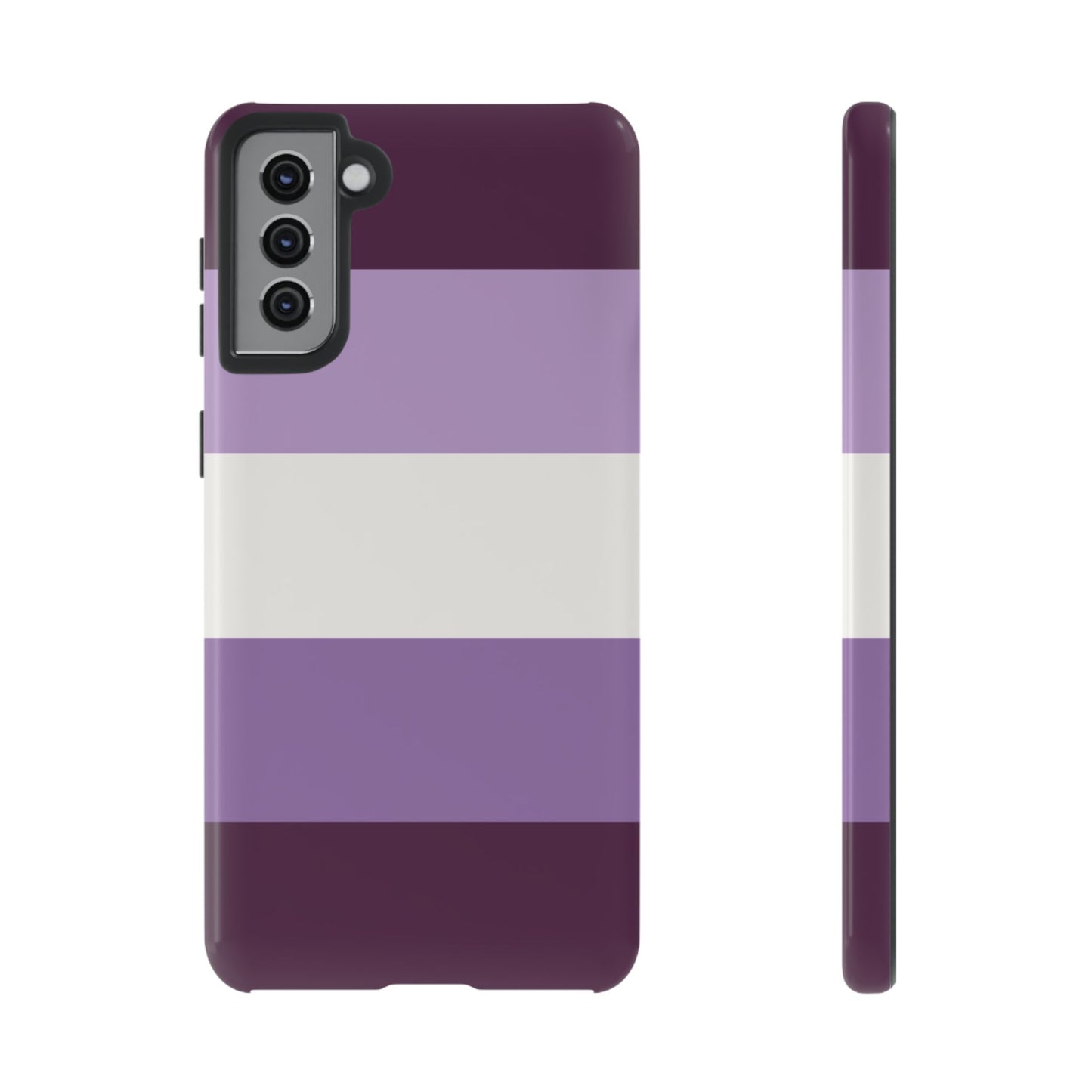Samsung Galaxy S21 Plus / Glossy Phone Case - Purple Stripe Pattern Phone Case