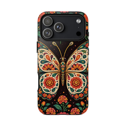 Vibrant Terracotta and Teal Calavera Butterfly Phone Case - Multicolor Phone Case - iPhone 18 Pro Max / Glossy