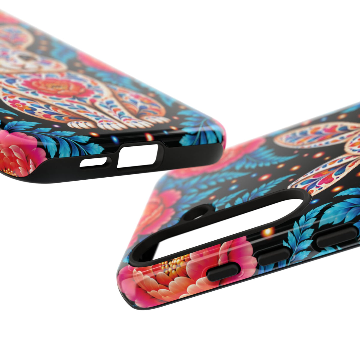 Cute Pink and Turquoise Calavera Bunny Phone Case - Multicolor Phone Case