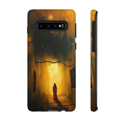 Samsung Galaxy S10 / Glossy Phone Case - Acrylic Gothic Woman in Red Phone Case