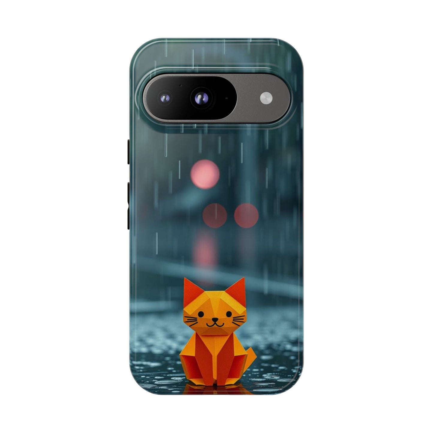 Google Pixel 9 / Glossy Phone Case - Origami ’Soggy Cat’ Design Phone Case