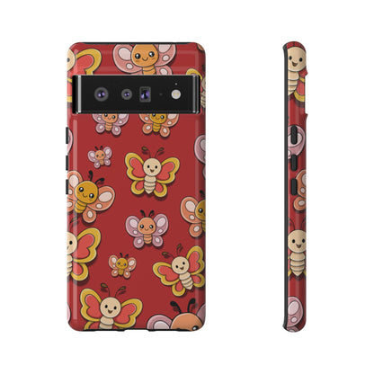 Google Pixel 6 Pro / Glossy Phone Case - Red Butterfly Sticker Design Phone Case