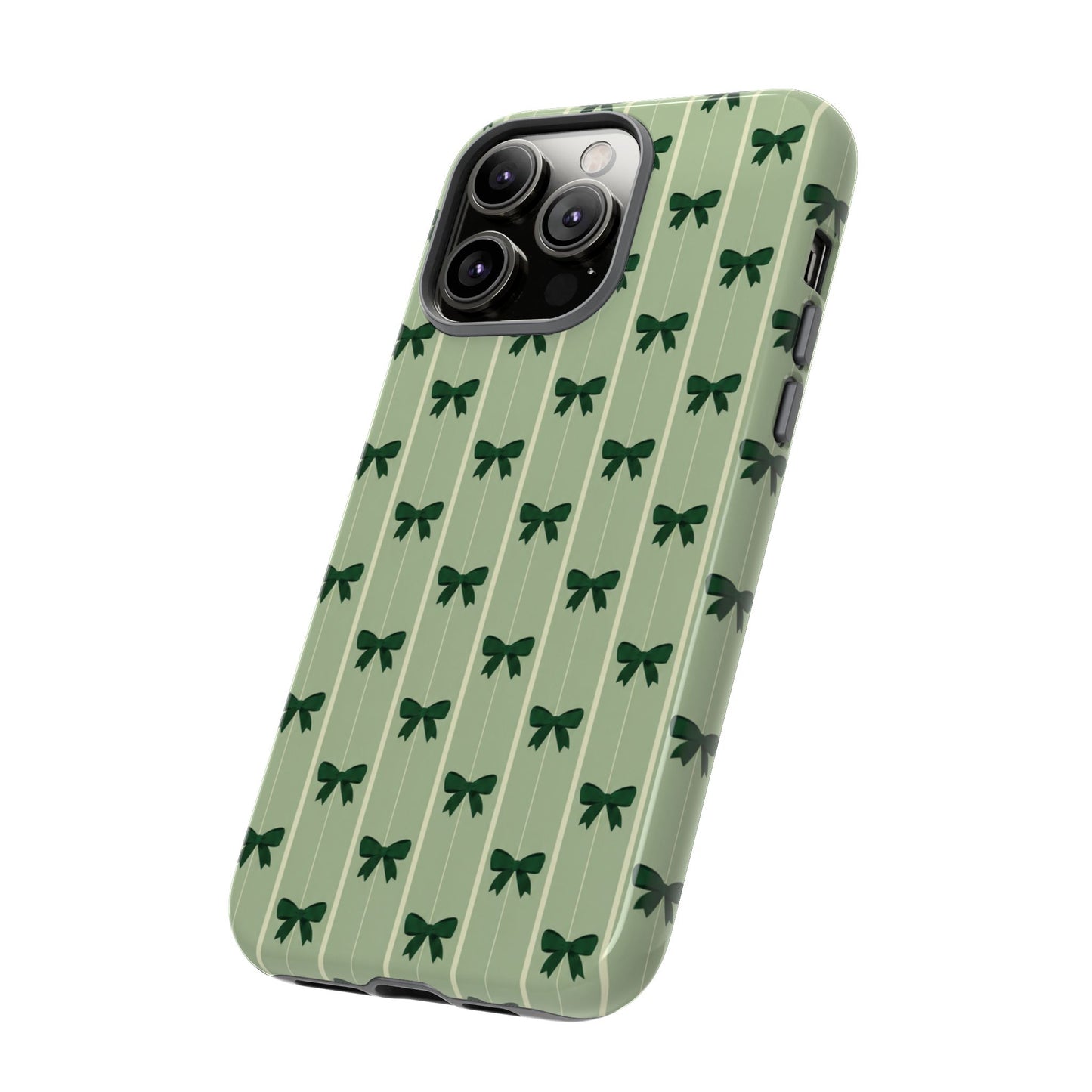 Retro Forest Green Bow Pattern Phone Case