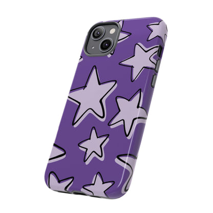 Violet Purple Doodle Star Phone Case