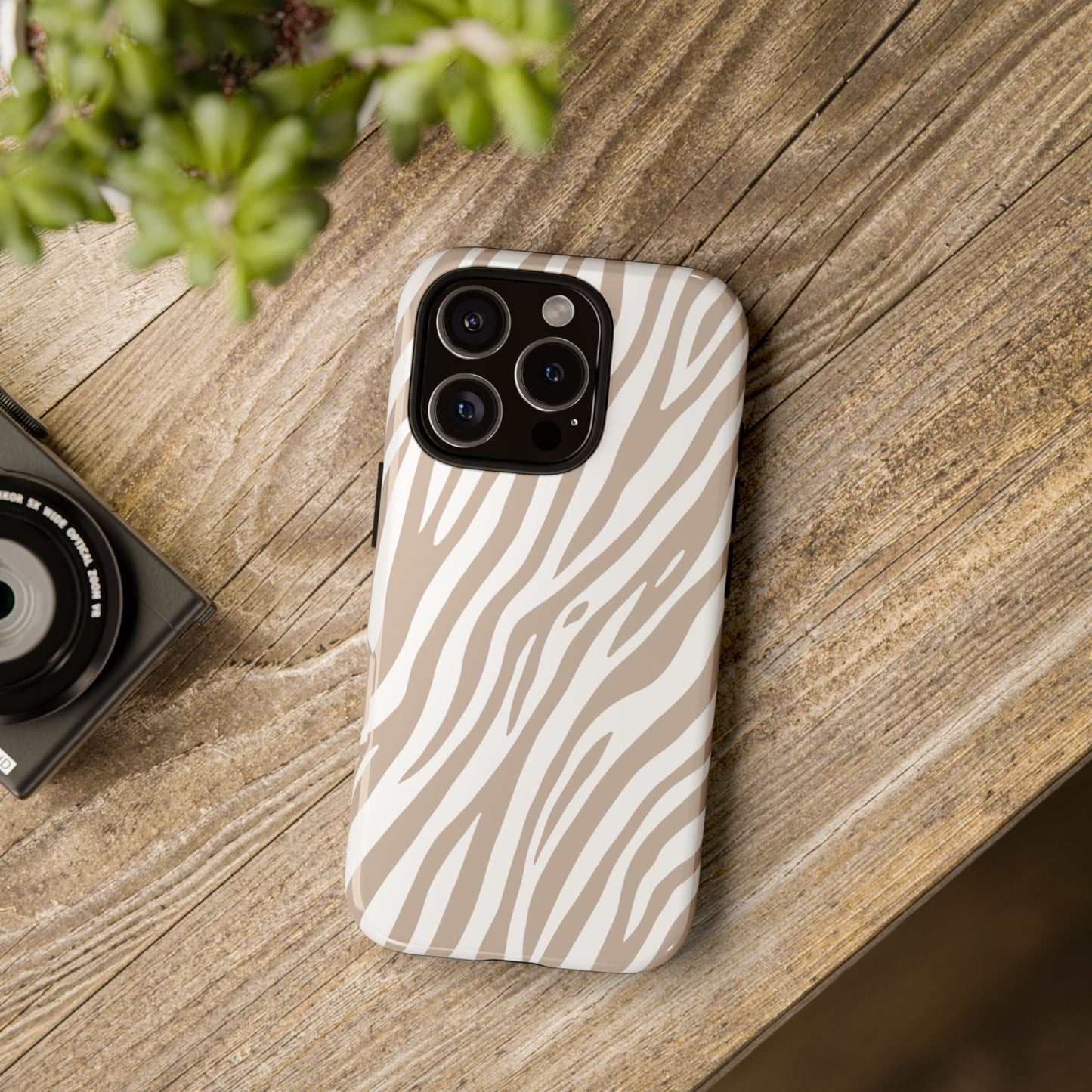Oatmeal Tiger Print Phone Case