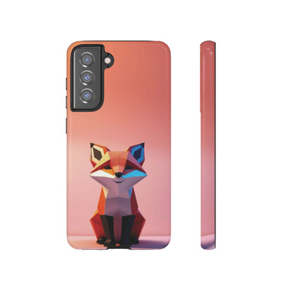 Samsung Galaxy S21 FE / Glossy Phone Case - Origami Fox Design Phone Case