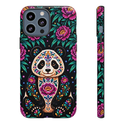 Cute Purple and Teal Calavera Panda Phone Case - Multicolor Phone Case - iPhone 13 Pro Max / Glossy