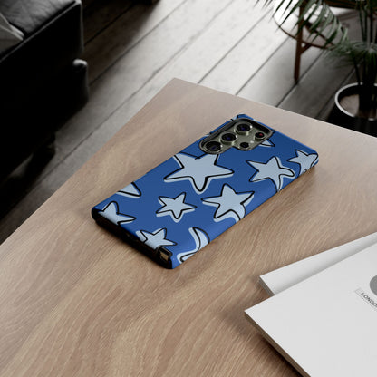 Cobalt Blue Doodle Star Phone Case