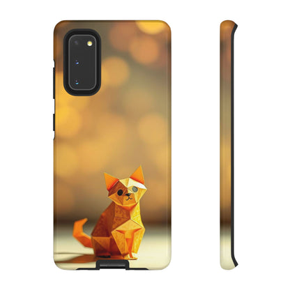 Samsung Galaxy S20 / Glossy Phone Case - Origami Cat Design Phone Case