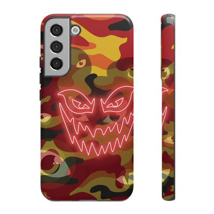 Inferno Neon Face Camo Phone Case - Red Phone Case - Samsung Galaxy S22 Plus / Glossy