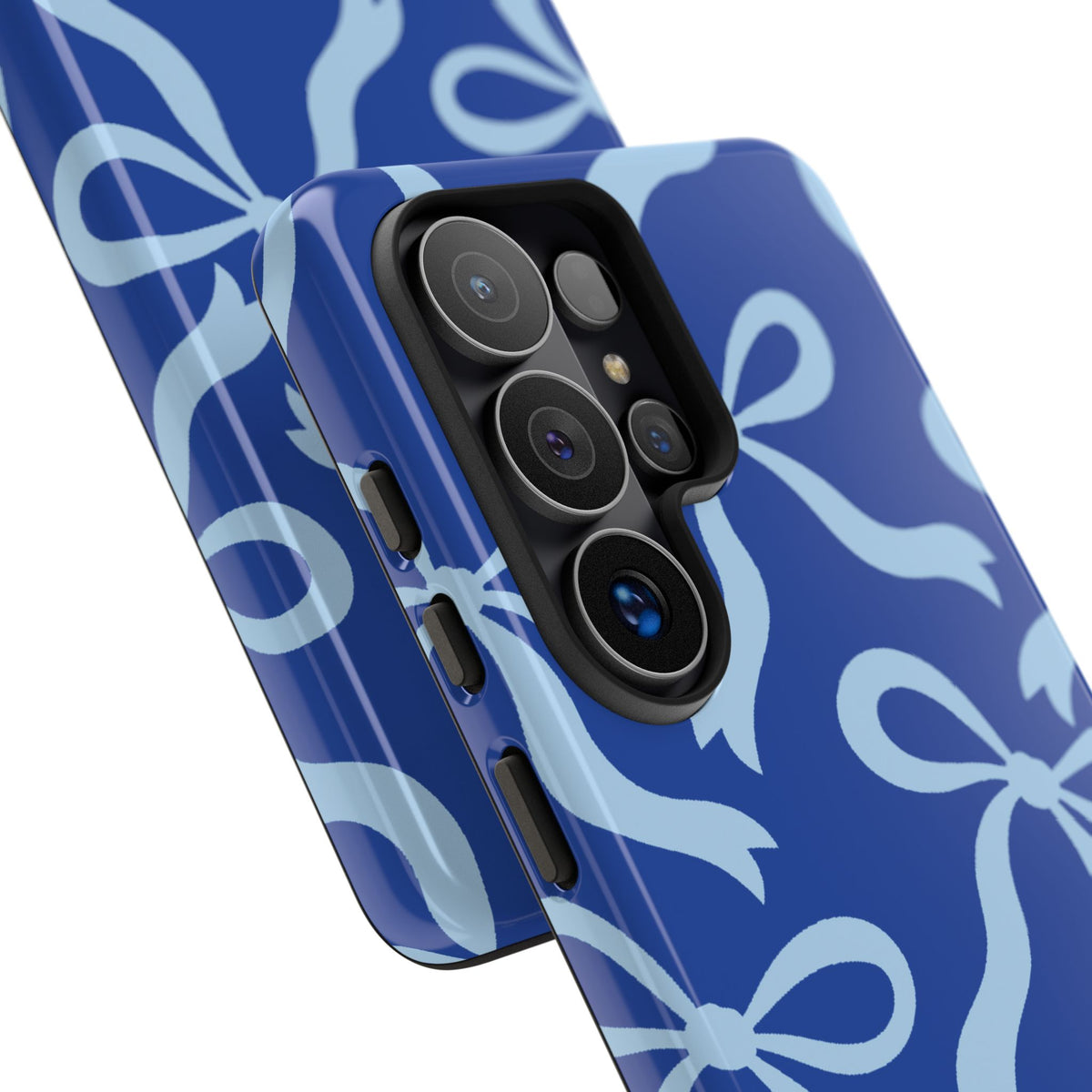 Bold Cobalt Blue and Powder Blue Bow Pattern Phone Case - Blue Phone Case