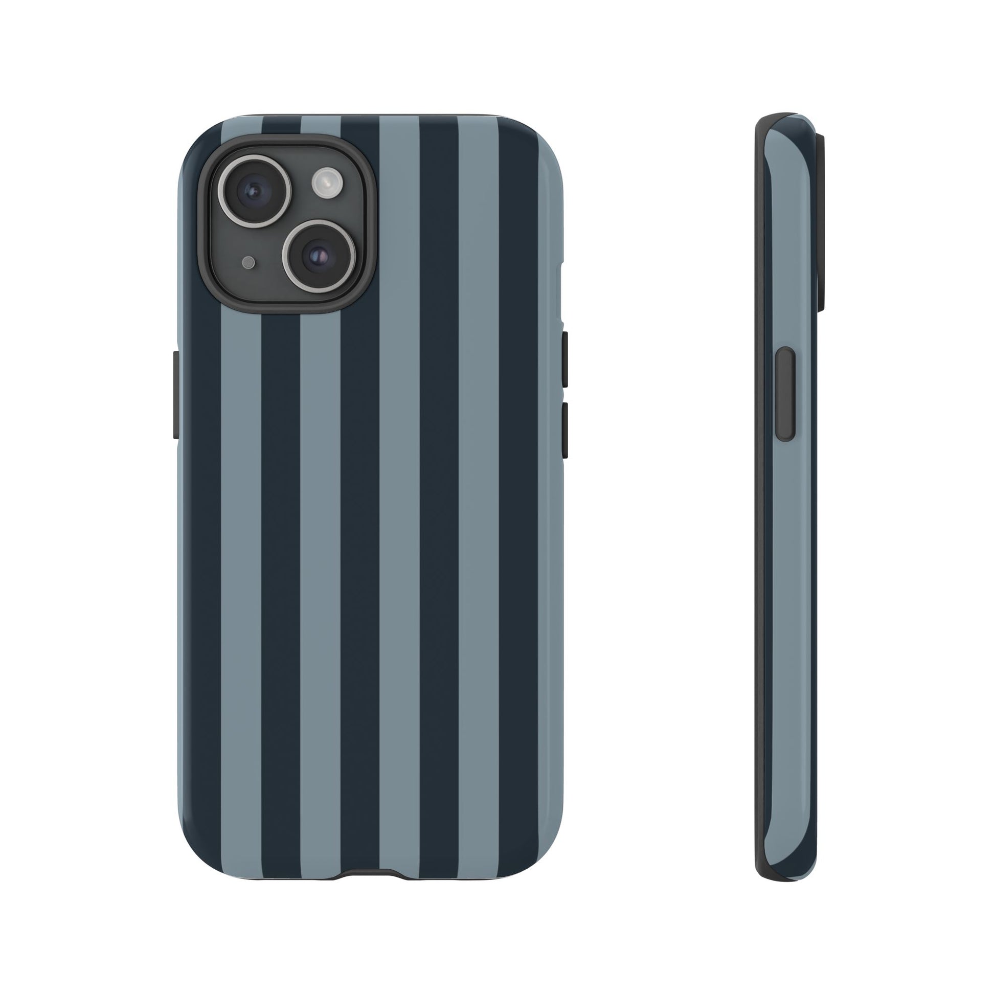 Dark Blue Stripe Pattern Phone Case - Blue Phone Case - iPhone 15 / Glossy