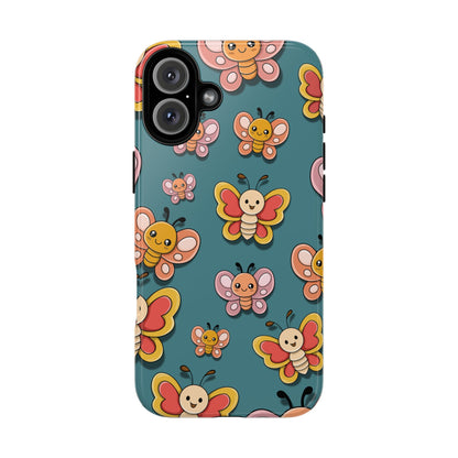 Blue Butterfly Sticker Design Phone Case - Blue Phone Case - iPhone 16 Plus / Glossy