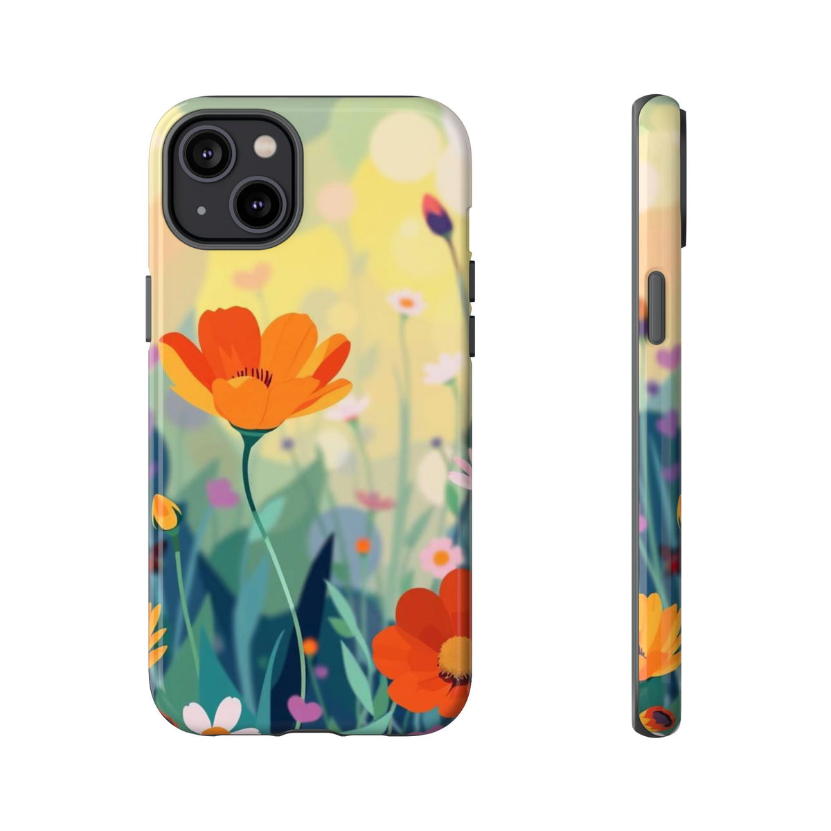 Pop Art Style Wildflower Design Phone Case - Multicolor Phone Case - iPhone 14 Plus / Glossy