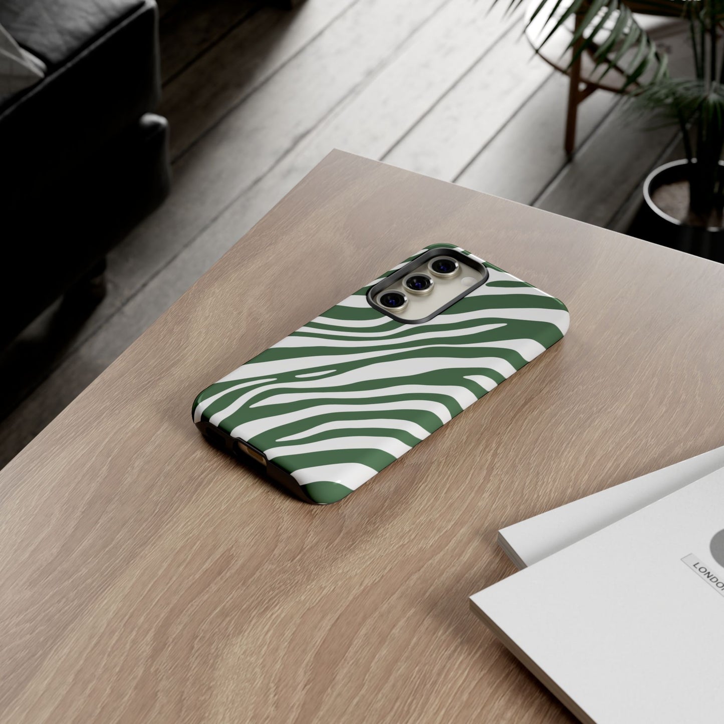 Modern Sage Zebra Print Phone Case