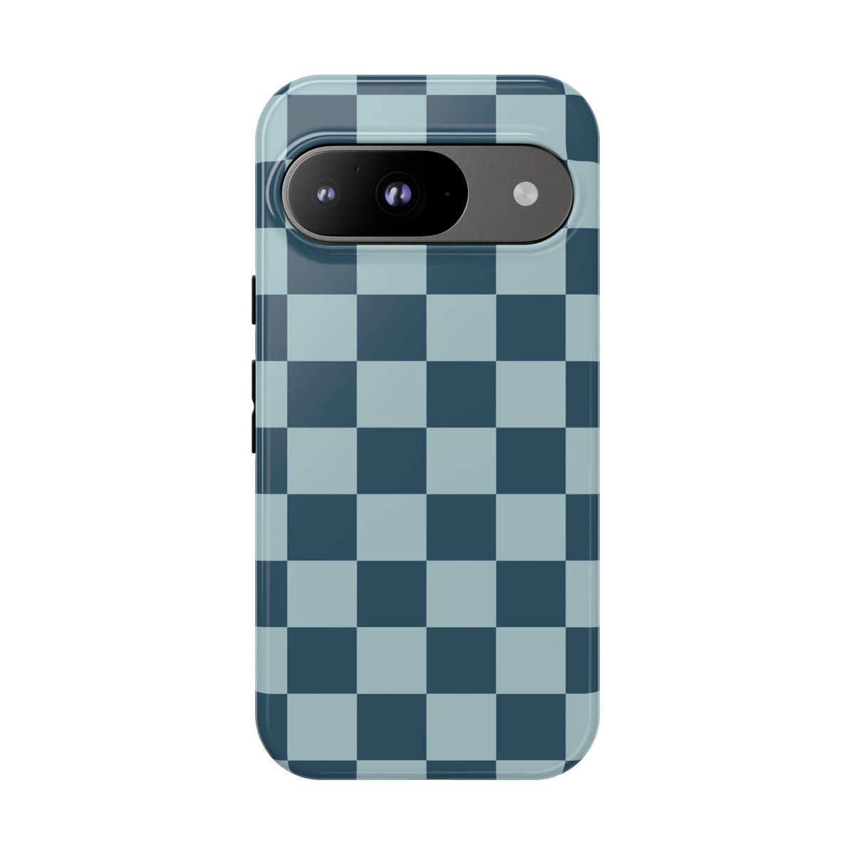 Blue Checked Pattern Phone Case - Blue Phone Case - Google Pixel 9 / Glossy