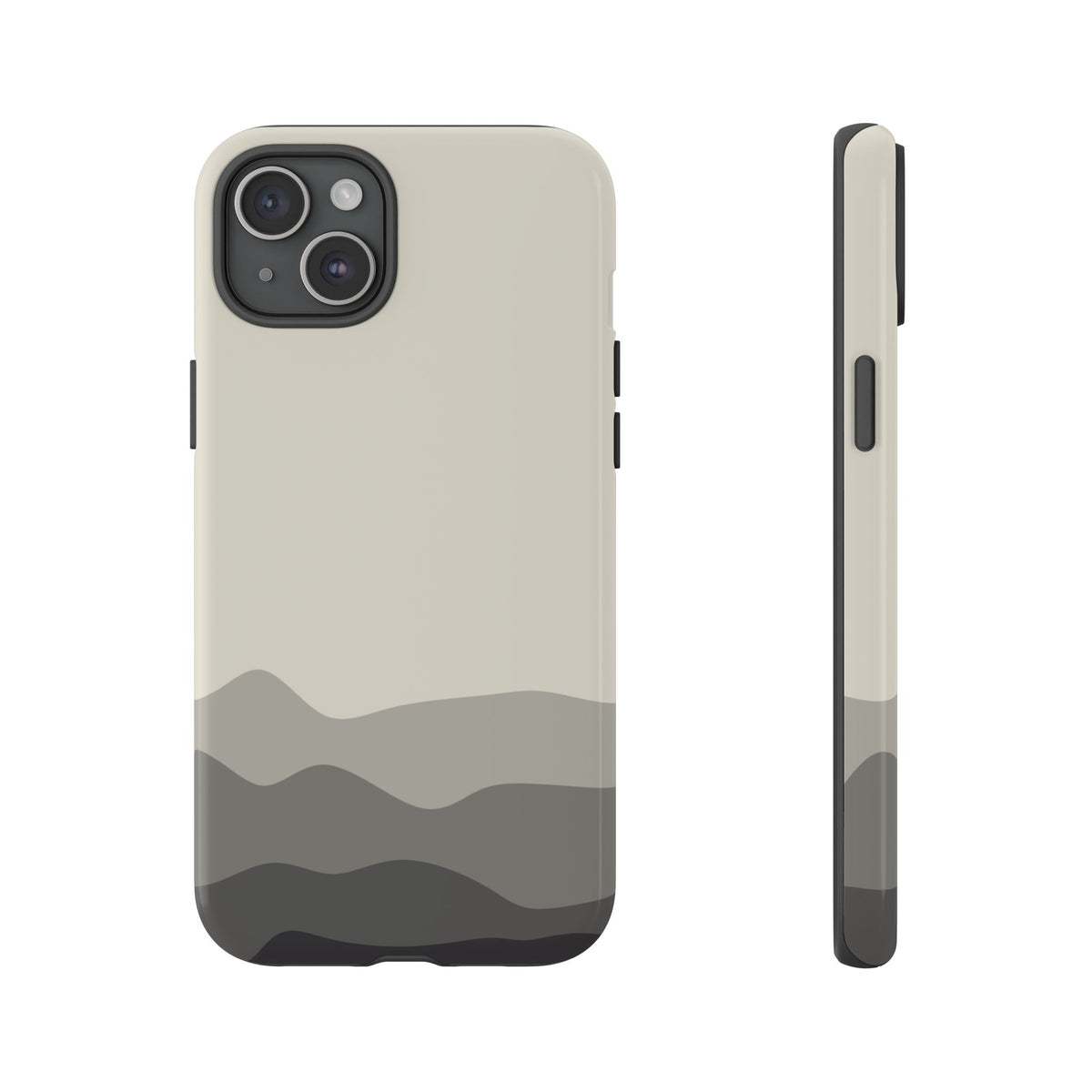 Ivory Abstract Waves Protective Phone Case - White Phone Case - iPhone 15 Plus / Glossy