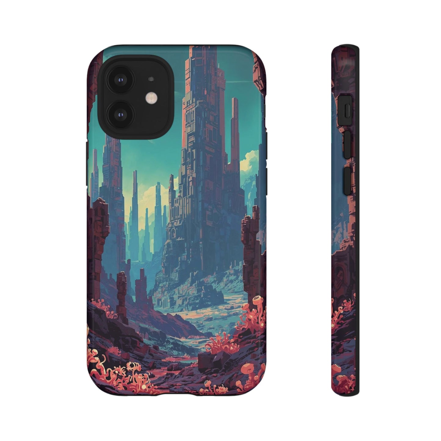 Alien Monolith Valley Sci-fi Phone Case - Pink Phone Case - iPhone 12 Mini / Glossy