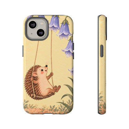 Whimsical Buttercream Hedgehog and Bluebell Phone Case - Yellow Phone Case - iPhone 14 / Glossy