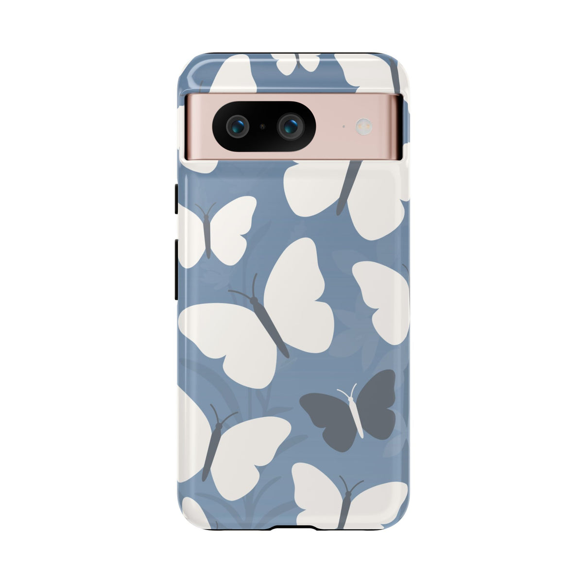 Minimalist Light Blue Butterfly Pattern Phone Case - Blue Phone Case - Google Pixel 8 / Glossy