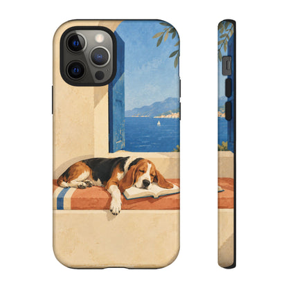 Basset Hound Unfinished Chapter Phone Case - Multicolor Phone Case - iPhone 12 Pro / Glossy