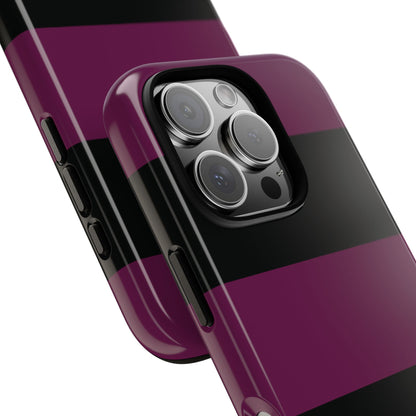 Purple & Black Horizontal Stripe Pattern Phone Case - Purple Phone Case