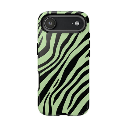 Modern Mint Zebra Print Phone Case