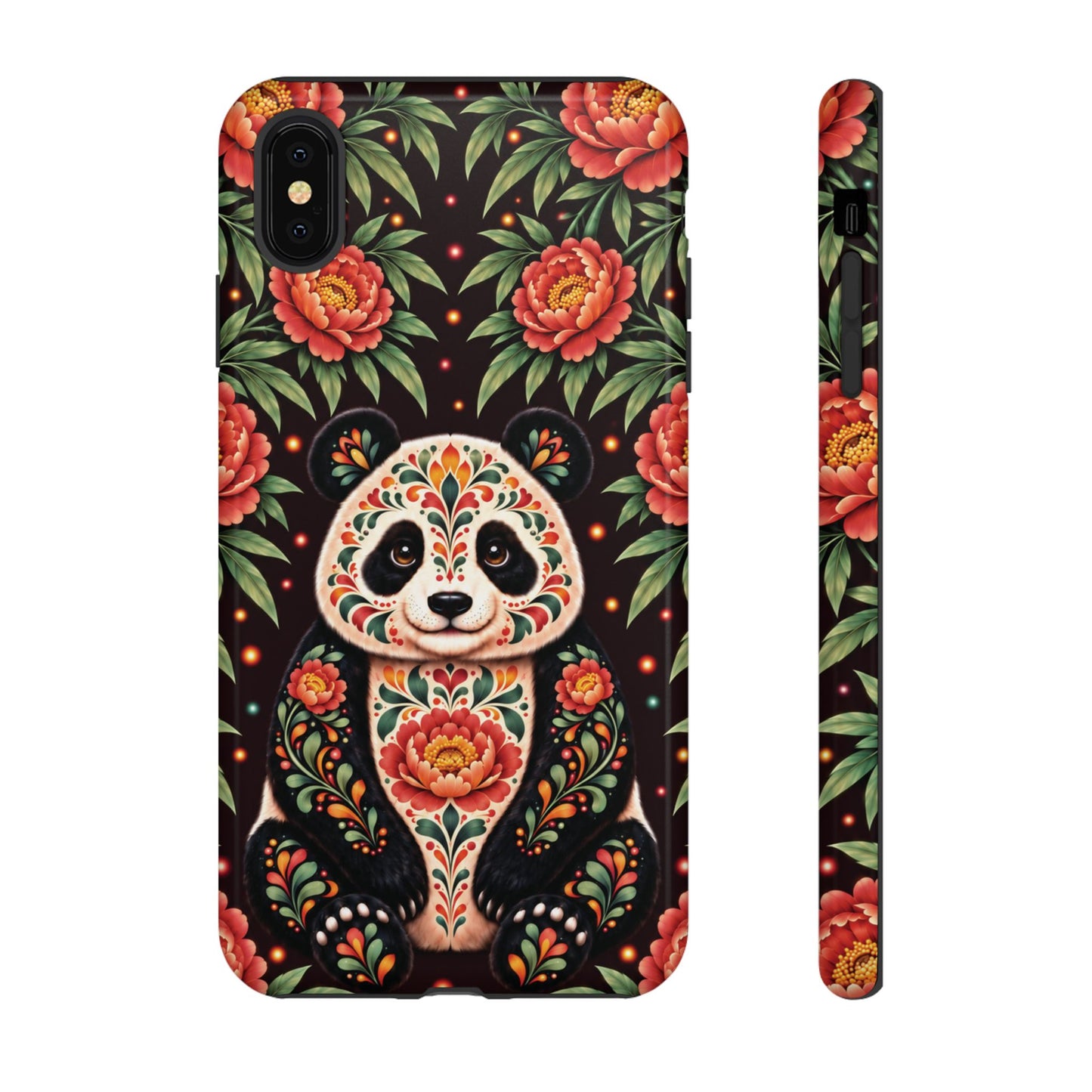 Cute Terracotta and Teal Calavera Panda Phone Case - Multicolor Phone Case - iPhone XS MAX / Glossy