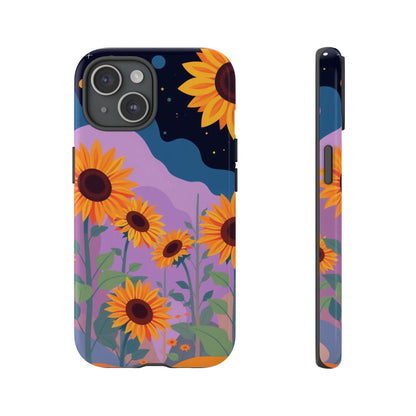 iPhone 15 / Glossy Phone Case - Surreal Sunflower Design Phone Case