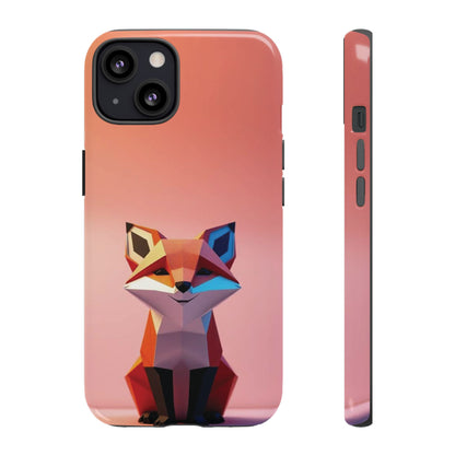 iPhone 13 / Glossy Phone Case - Origami Fox Design Phone Case