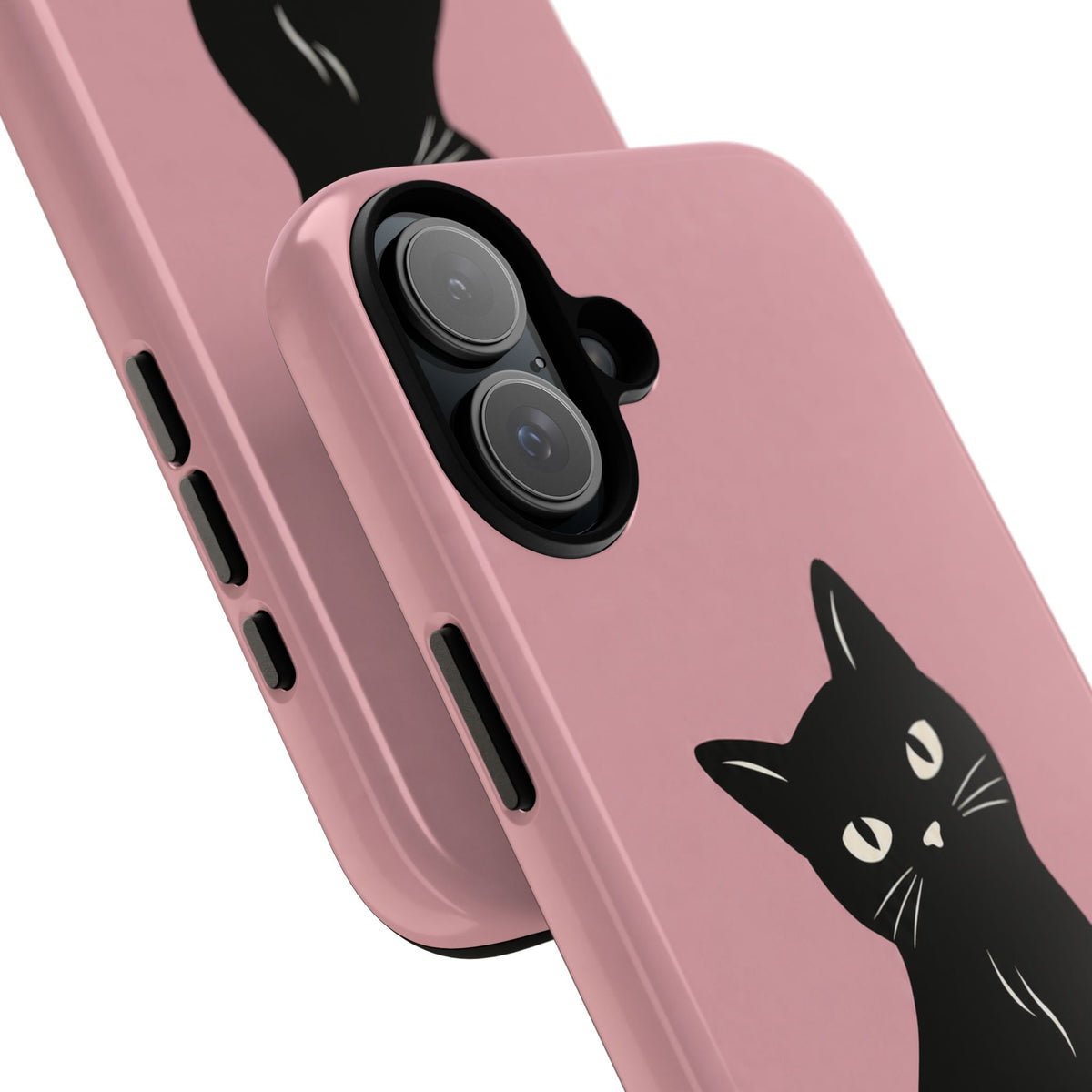 Minimalist Blush Pink & Black Cat Phone Case