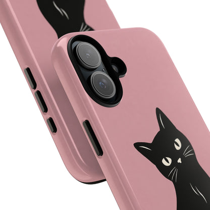 Minimalist Blush Pink & Black Cat Phone Case