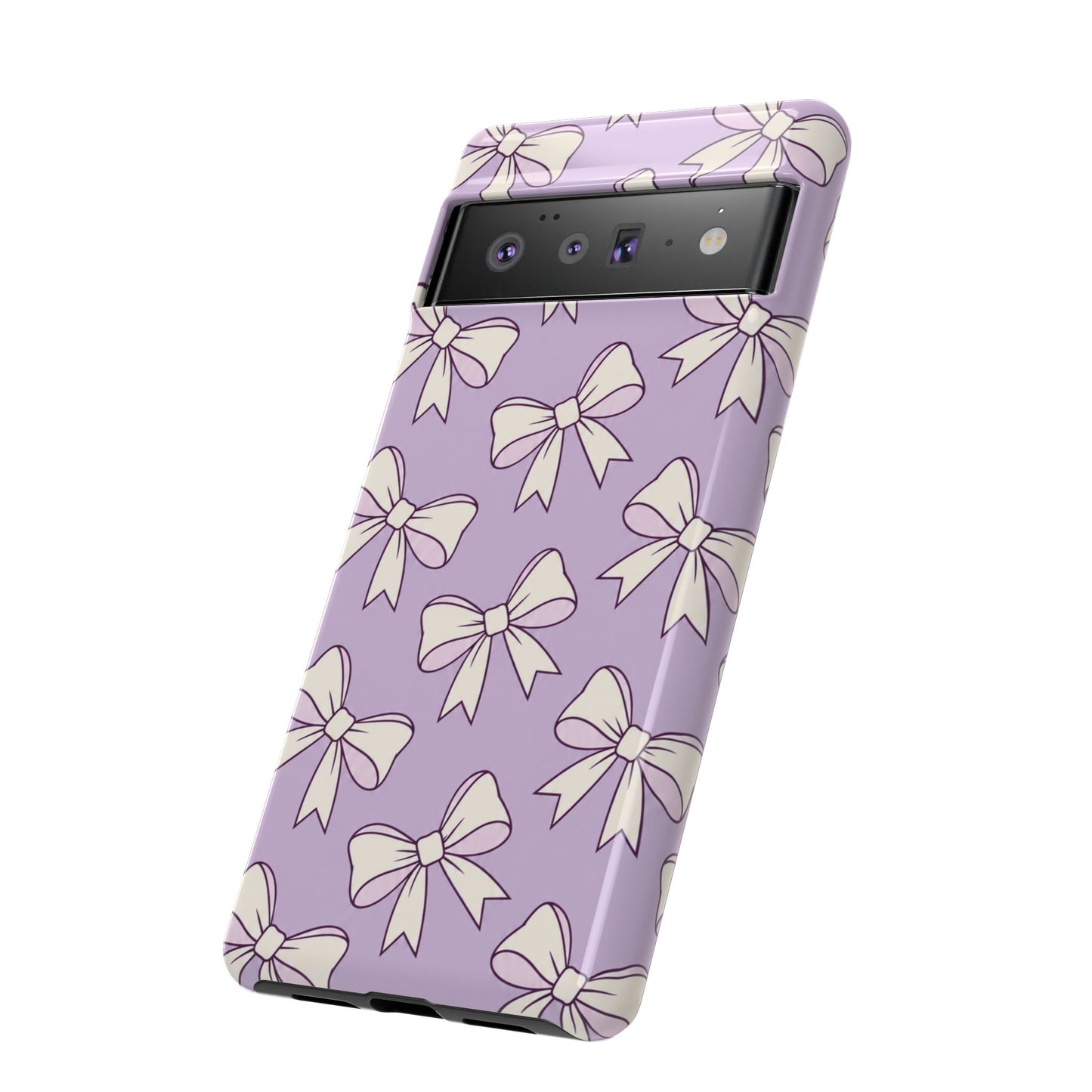 Chic Lilac Bow Pattern Phone Case