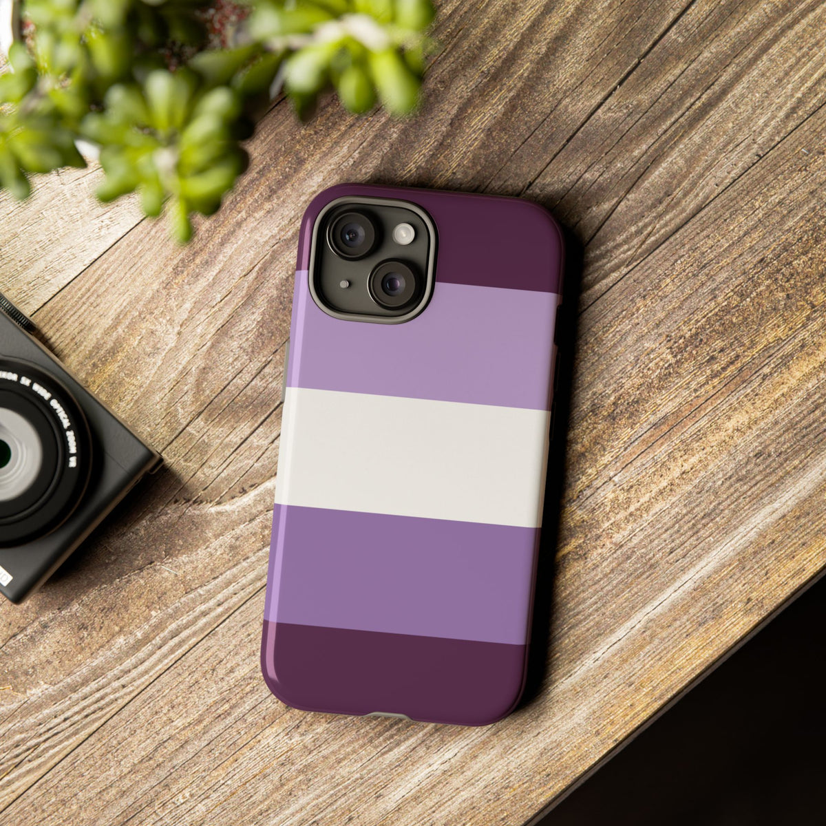 Purple Stripe Pattern Phone Case - Purple Phone Case