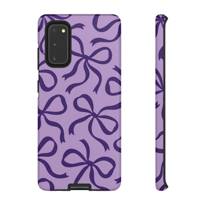Bold Lilac and Deep Purple Bow Pattern Phone Case