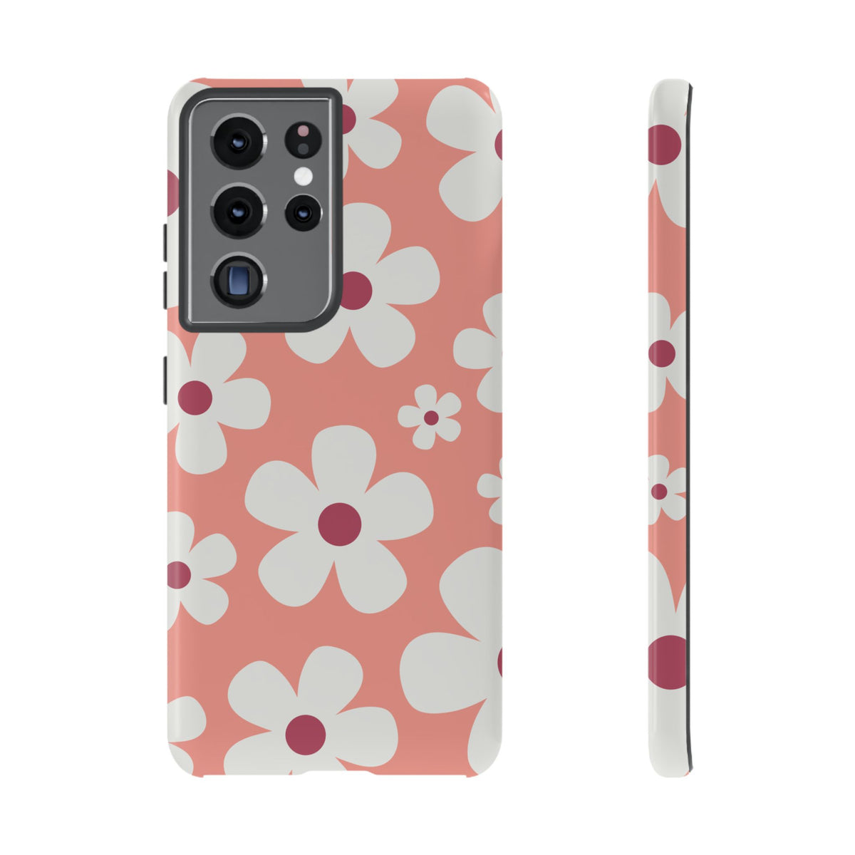 Cute Pink Daisy Pattern #2 Phone Case - Pink Phone Case - Samsung Galaxy S21 Ultra / Glossy