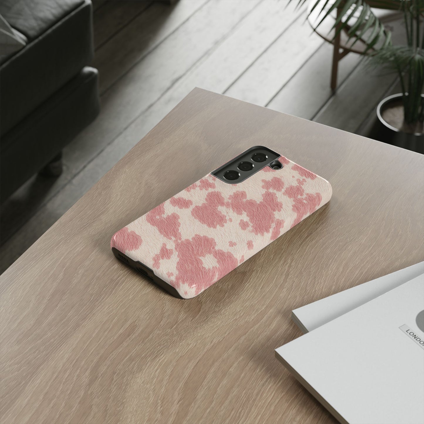 Pretty Blush Cow Print Phone Case