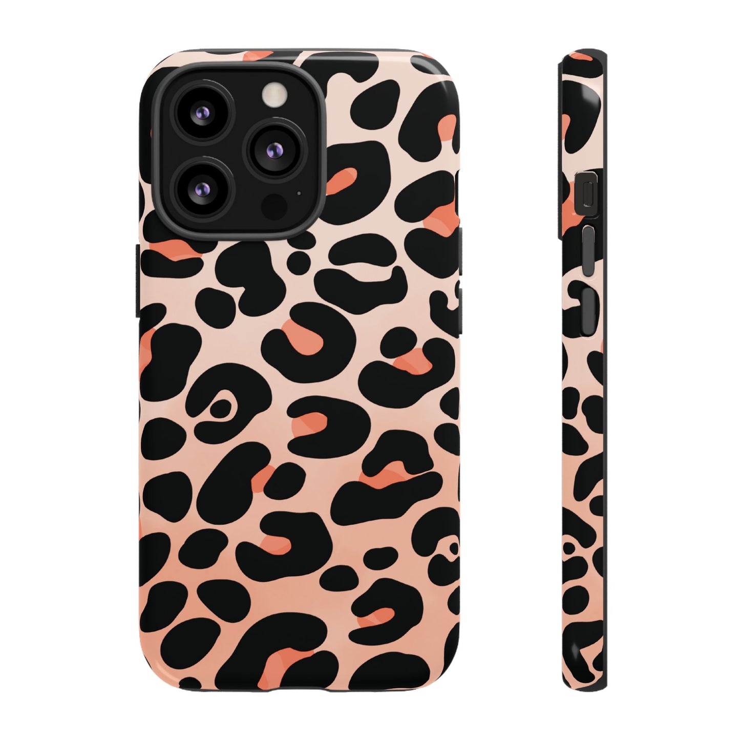Elegant Peach Leopard Print Phone Case