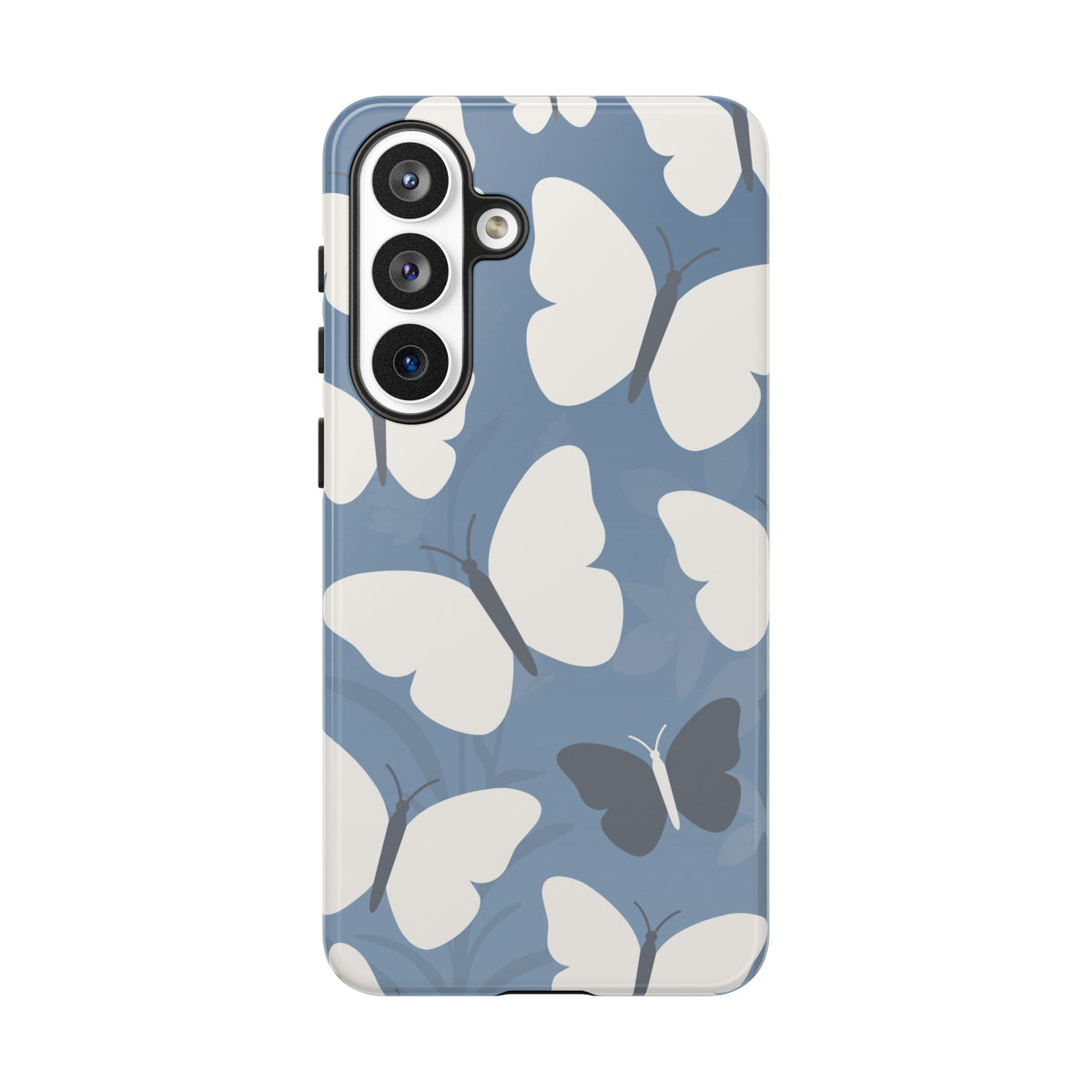 Minimalist Light Blue Butterfly Pattern Phone Case - Blue Phone Case - Samsung Galaxy S26 Plus / Glossy