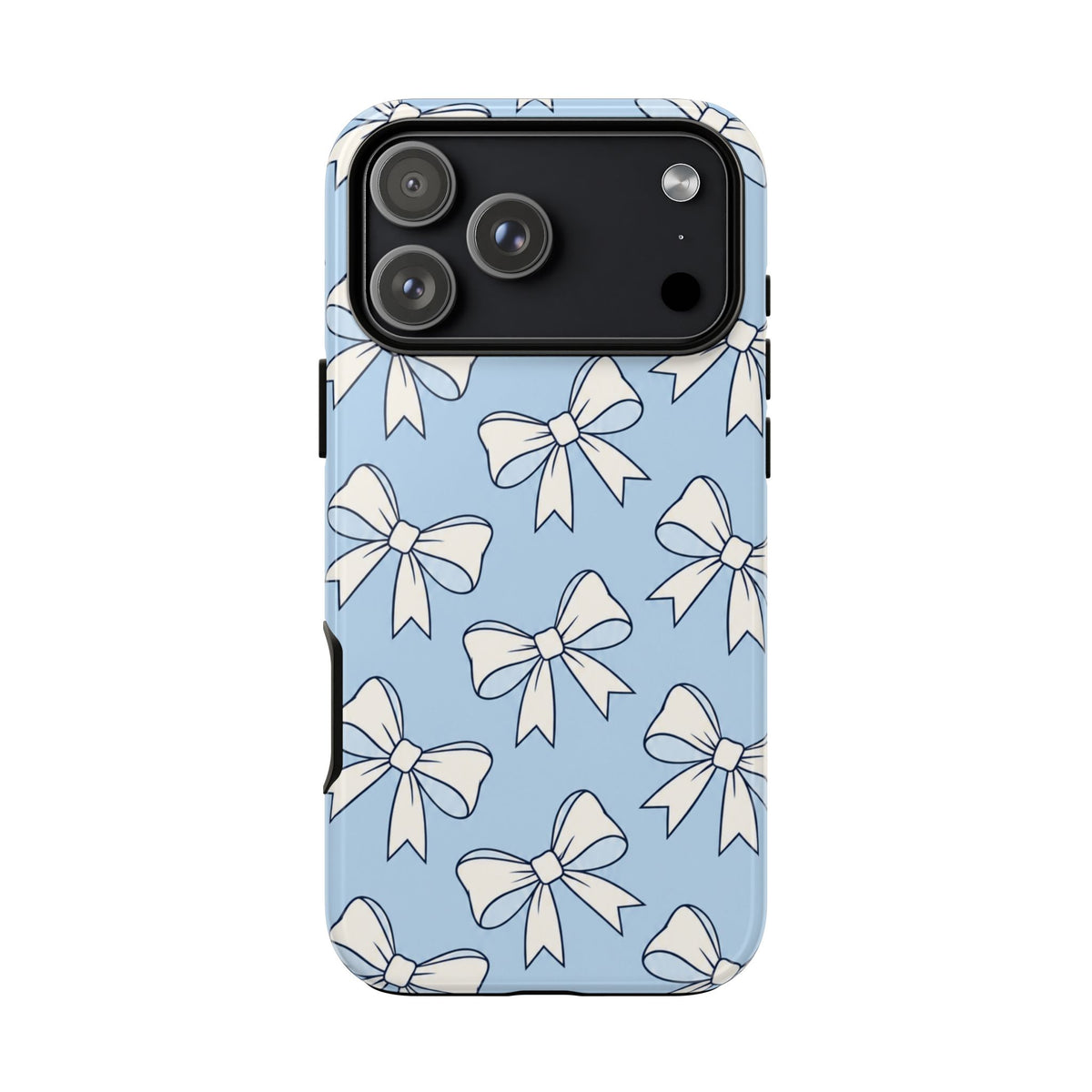 Chic Powder Blue Bow Pattern Phone Case