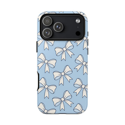 Chic Powder Blue Bow Pattern Phone Case
