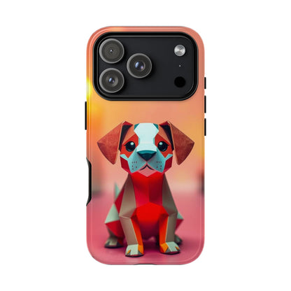 iPhone 17 Pro / Glossy Phone Case - Origami Dog Design Phone Case