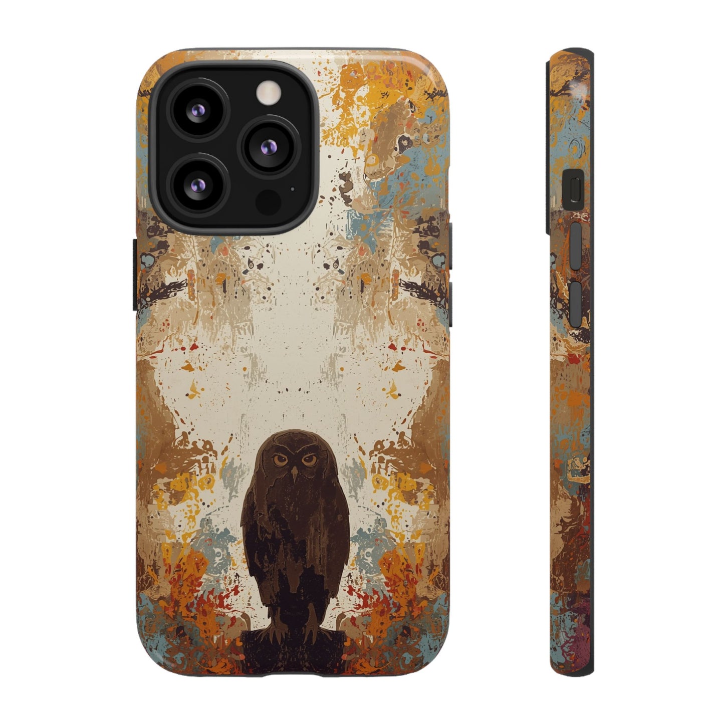 iPhone 13 Pro / Glossy Phone Case - Abstract Owl Design Phone Case