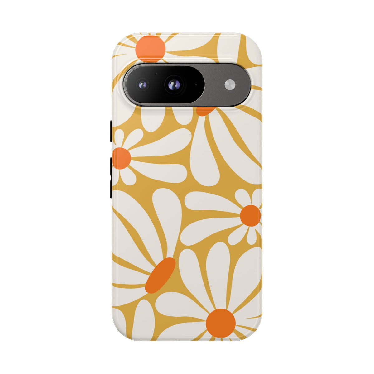 Retro Yellow Daisy Pattern Phone Case - Yellow Phone Case - Google Pixel 9 / Glossy